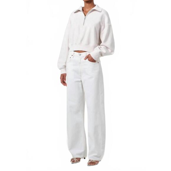 NEW AGOLDE bethan quarter zip sweatshirt in wired - Picture 5 of 6